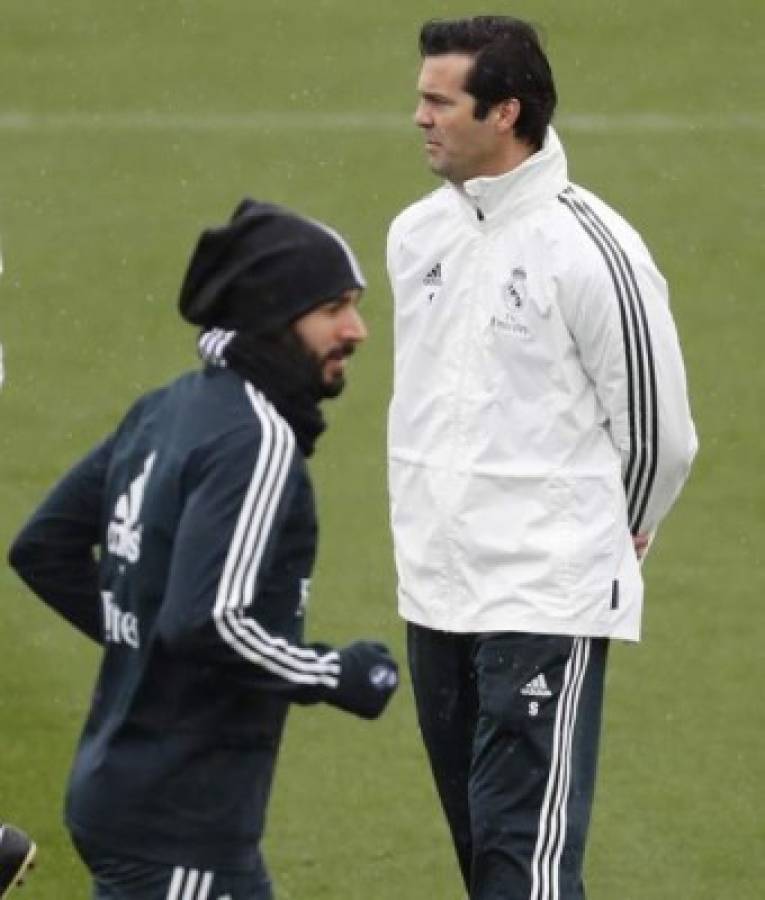 Con frío y tensión: Así fue el primer entrenamiento de Santiago Solari en el Real Madrid
