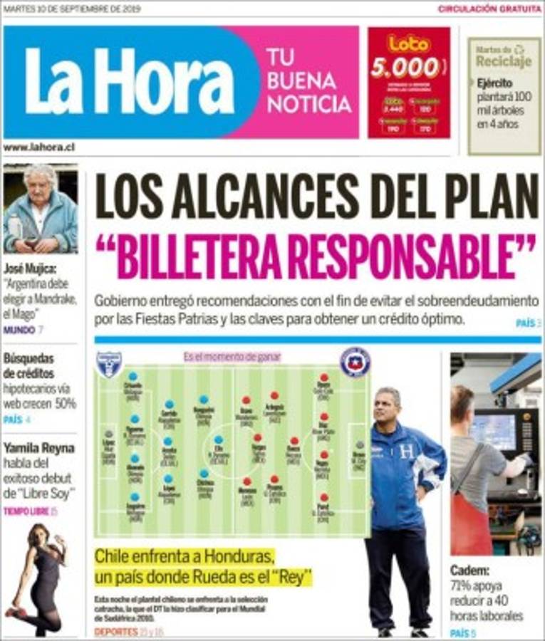 Lo que dice la prensa de Chile sobre el partido de hoy ante Honduras en estadio Olímpico