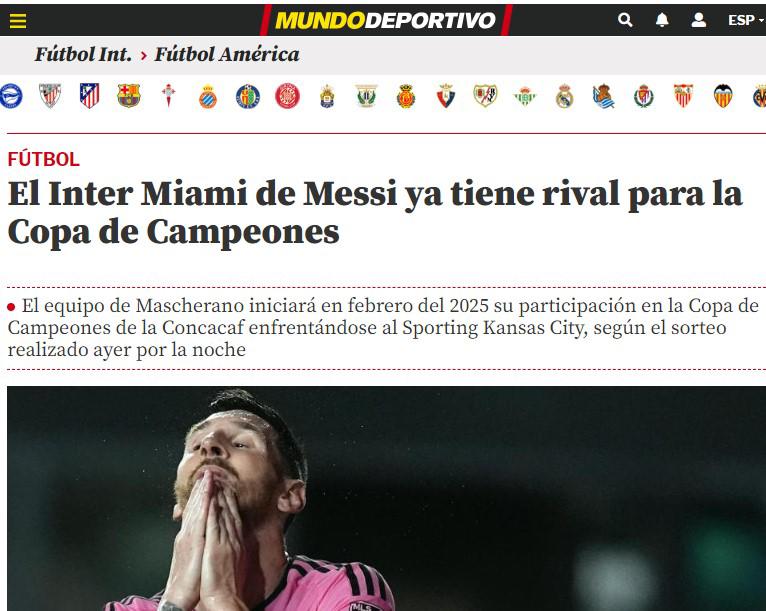 Lo que dice la prensa internacional sobre los cruces de la Copa de Campeones de Concacaf y del rival del Inter Miami de Messi