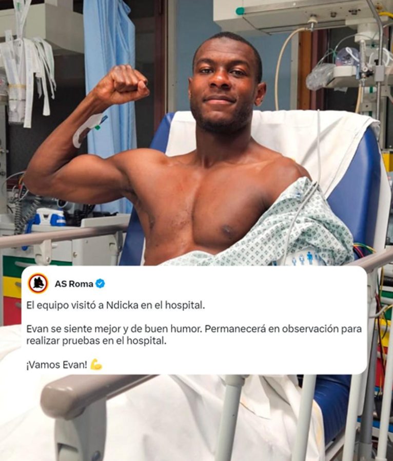 Drama en la Roma: salió jugando, se desploma y el partido queda suspendido