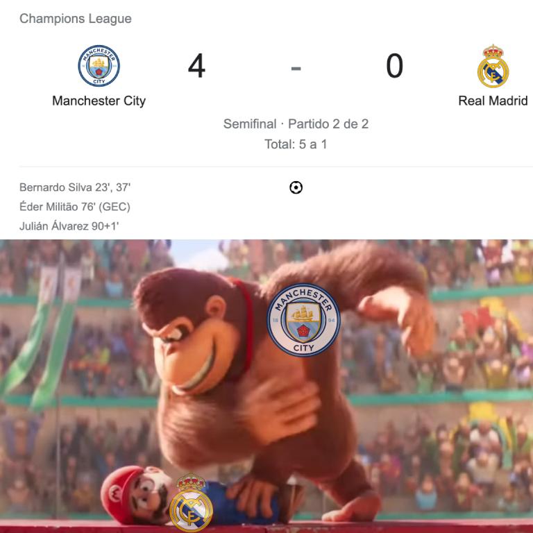 ¡Hasta el Barcelona! Real Madrid es víctima de terribles memes tras ser eliminado por el City en la Champions League