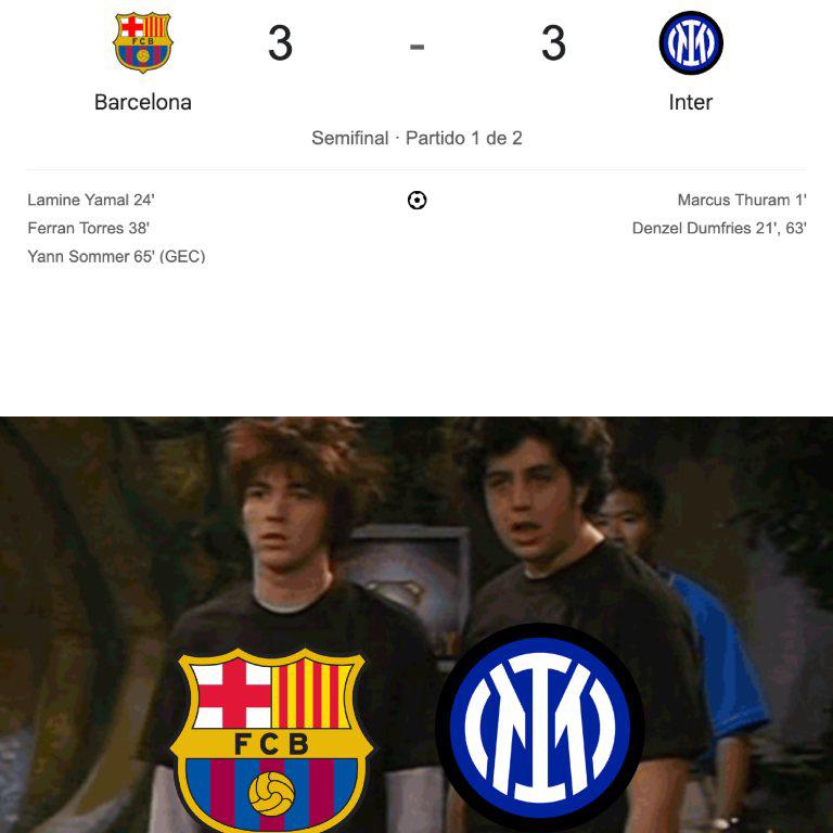 Explotaron las redes: los memes que dejó el Barcelona-Inter en las semifinales de la Champions