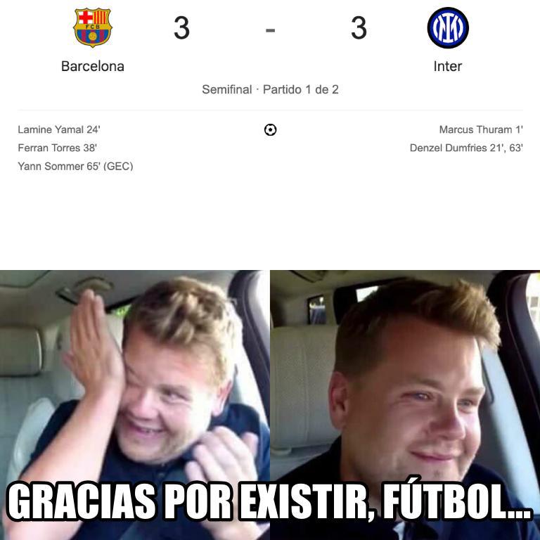 Explotaron las redes: los memes que dejó el Barcelona-Inter en las semifinales de la Champions