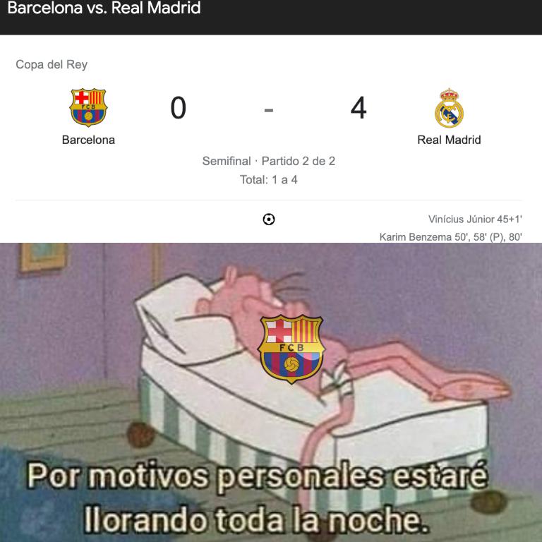 ¡Barcelona es humillado con terribles memes tras ser eliminado por el Real Madrid en la Copa del Rey!