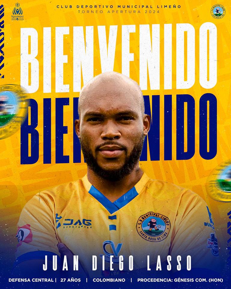 Juan Diego Lasso, nuevo fichaje del Municipal Limeño de El Salvador.