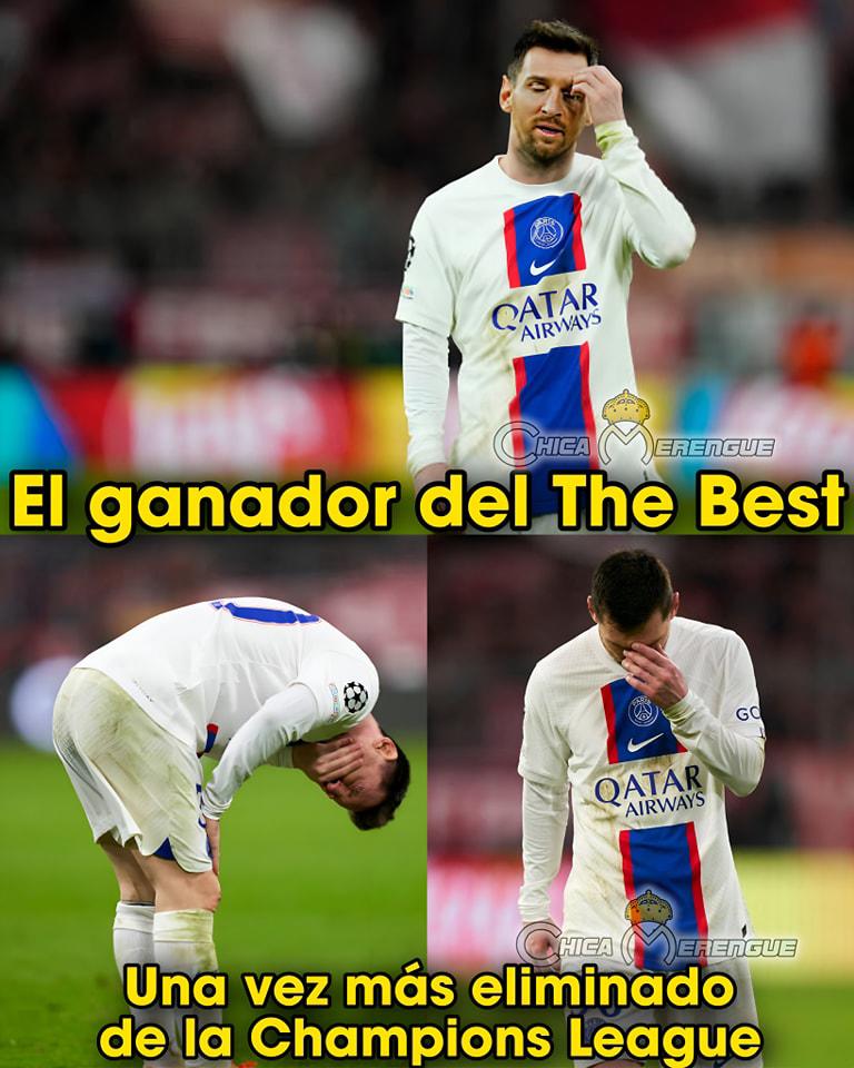 La Champions es una pesadilla para Messi: Los memes que dejó la eliminación del PSG ante Bayern Múnich