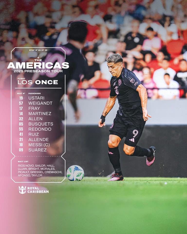 ¡Messi y David Ruiz son titulares! Alineación oficial del Inter Miami para enfrentar a Olimpia en el Estadio Olímpico