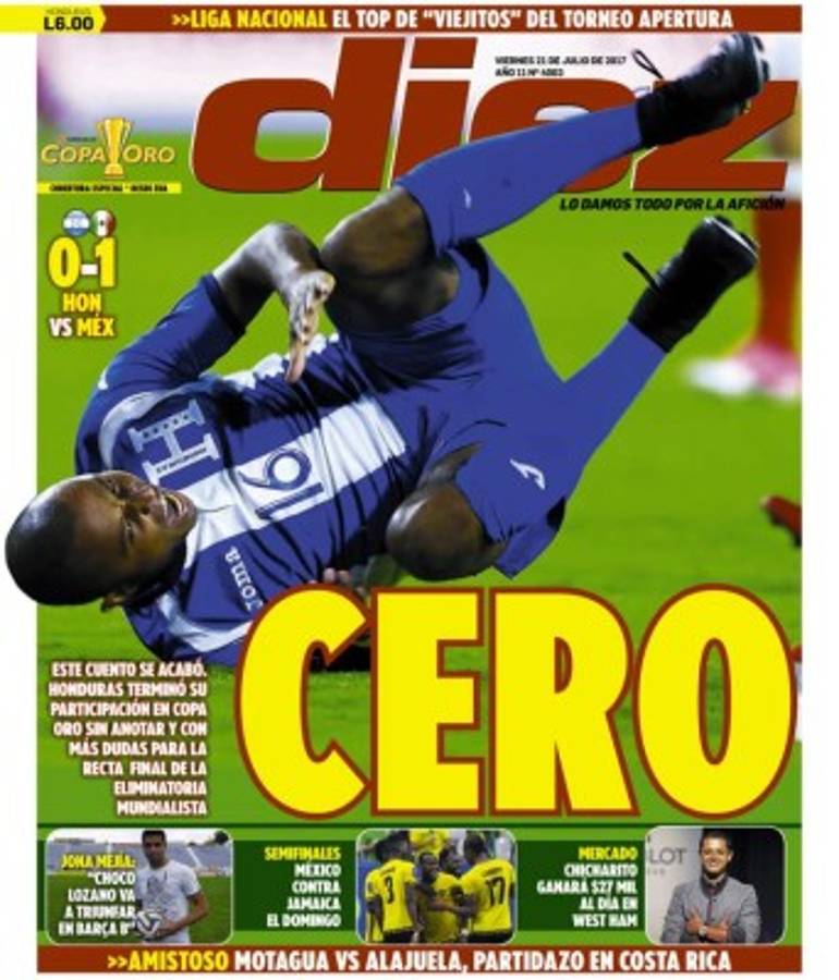 Las portadas de los medios de México y Honduras tras juego en Copa Oro