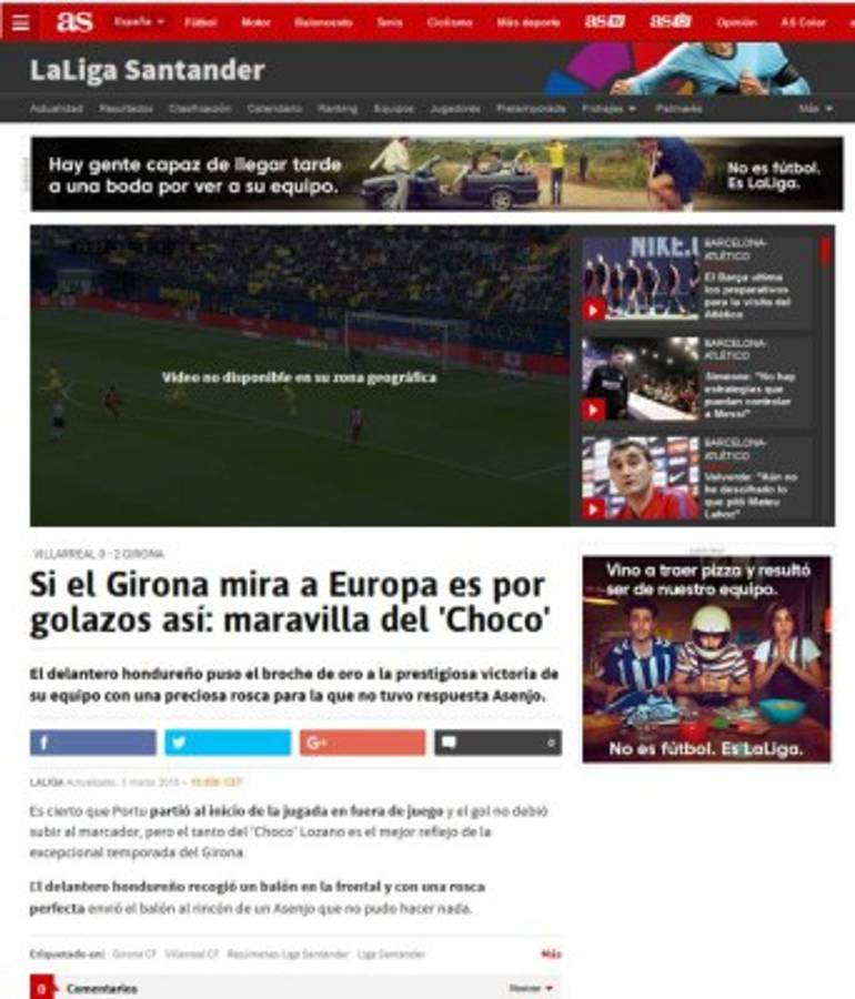 Prensa Española se rinde ante Choco Lozano tras 'maravilla' ante Villarreal
