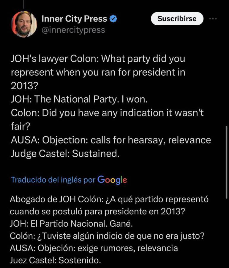 Juicio JOH: las declaraciones del expresidente de Honduras ante la corte tras ser acusado por narcotráfico