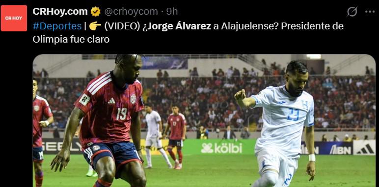 Jorge Álvarez está en el radar: Prensa de Costa Rica confirma interés del Alajuelense sobre el volante de Olimpia