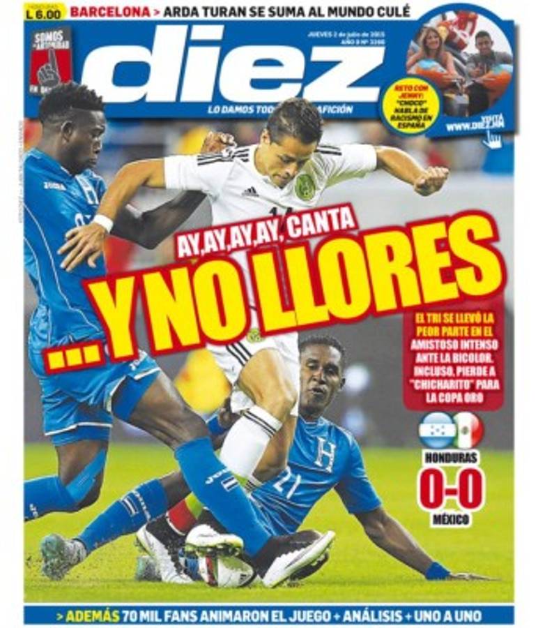 Las mejores portadas de Diez sobre la rivalidad Honduras-México