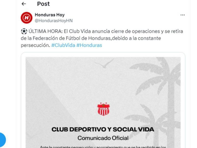 Conmoción por desaparición del CDS Vida: la prensa deportiva de Honduras señala al culpable y lo que pasará