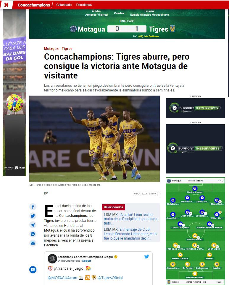 “Tigres aburre”, “sale vivo” y “rompe la mala racha”: La reacción en México el día después del triunfo felino sobre Motagua