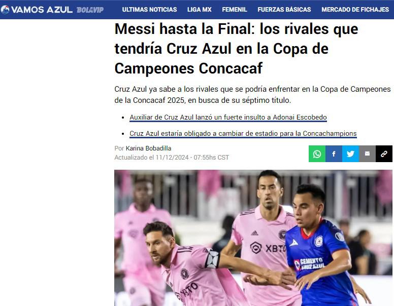 Lo que dice la prensa internacional sobre los cruces de la Copa de Campeones de Concacaf y del rival del Inter Miami de Messi
