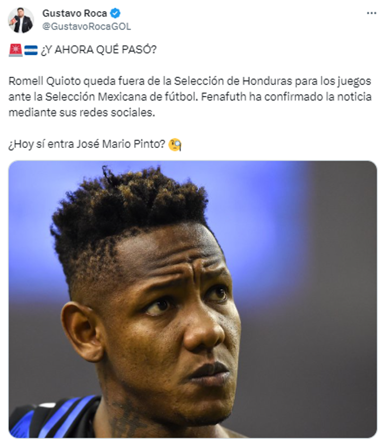 Quioto fue dado de baja en la convocatoria de Honduras y esto dicen los periodistas: “Rueda no anda chineando a nadie”