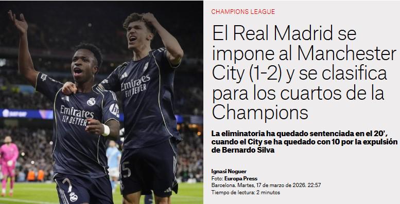 La 'Pepsadilla' continúa; ya no es el ogro blanco: lo que dice la prensa sobre el triunfo del Real Madrid sobre el City