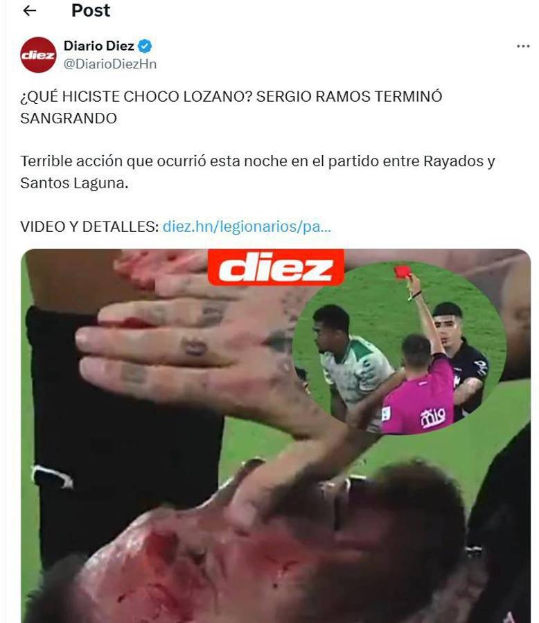 Le dieron duro a Sergio Ramos: Indignación contra el Choco Lozano tras patadón contra el ex Real Madrid