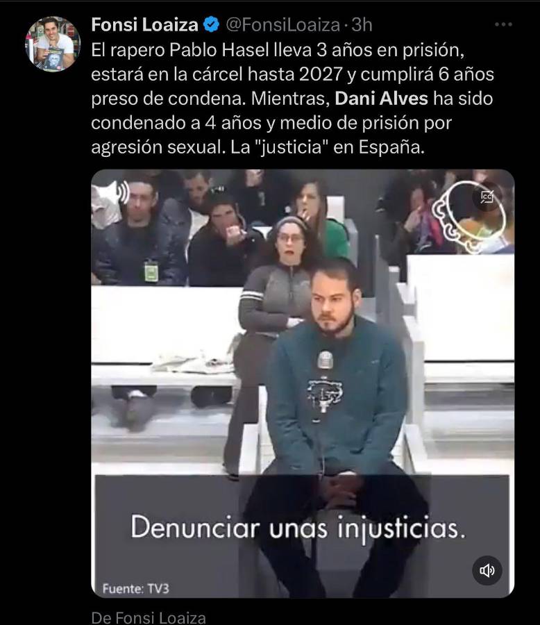 “Ser rico da el privilegio de violar”, “Rubiales irá a 7 años por un beso”: las reacciones en redes tras la condena de Dani Alves