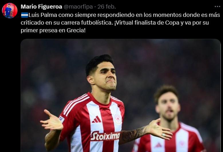 “Para nada es acomodado”, “Está de vuelta”: Prensa se rinde con el golazo de Luis Palma con Olympiacos de Grecia