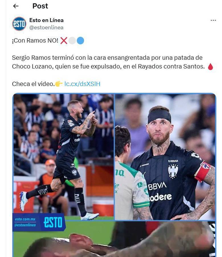 Le dieron duro a Sergio Ramos: Indignación contra el Choco Lozano tras patadón contra el ex Real Madrid