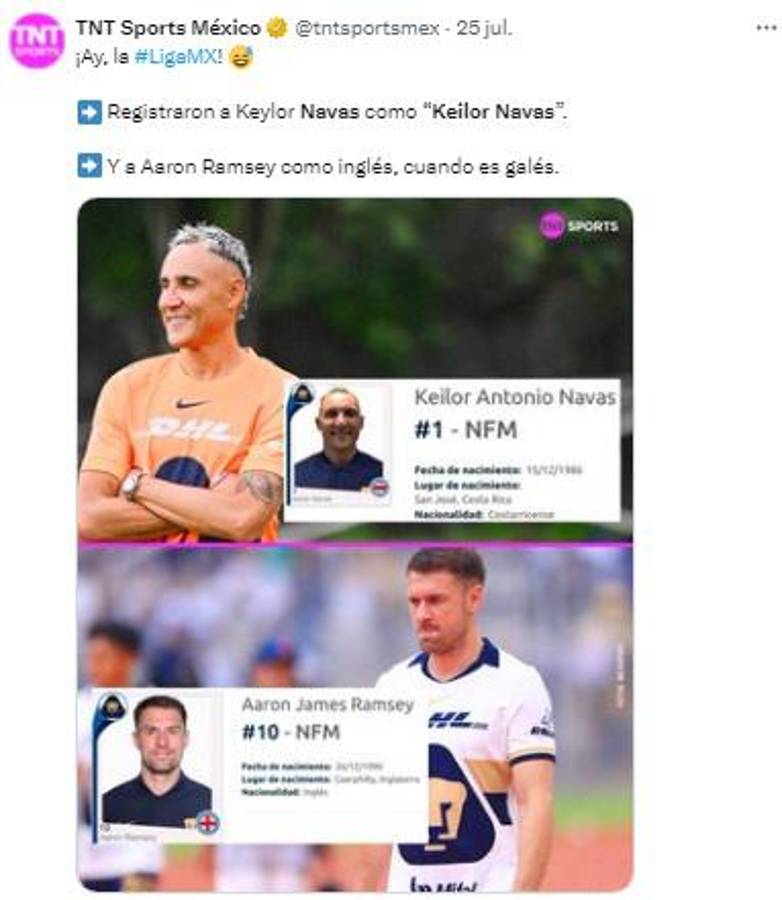 Lo que Keylor Navas nunca esperó de la Liga MX: revelan el verdadero nombre del portero de Pumas y Costa Rica