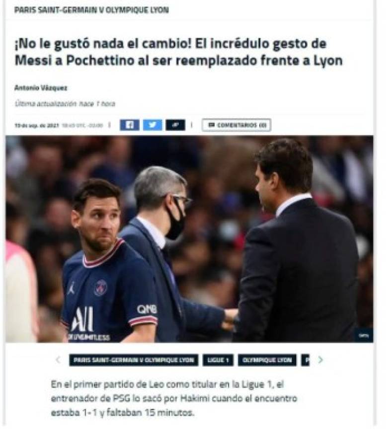 En Francia son crueles con Messi: lo bautizan de 'intermitente' y critican su rendimiento; no se olvidan del gesto a Pochettino  