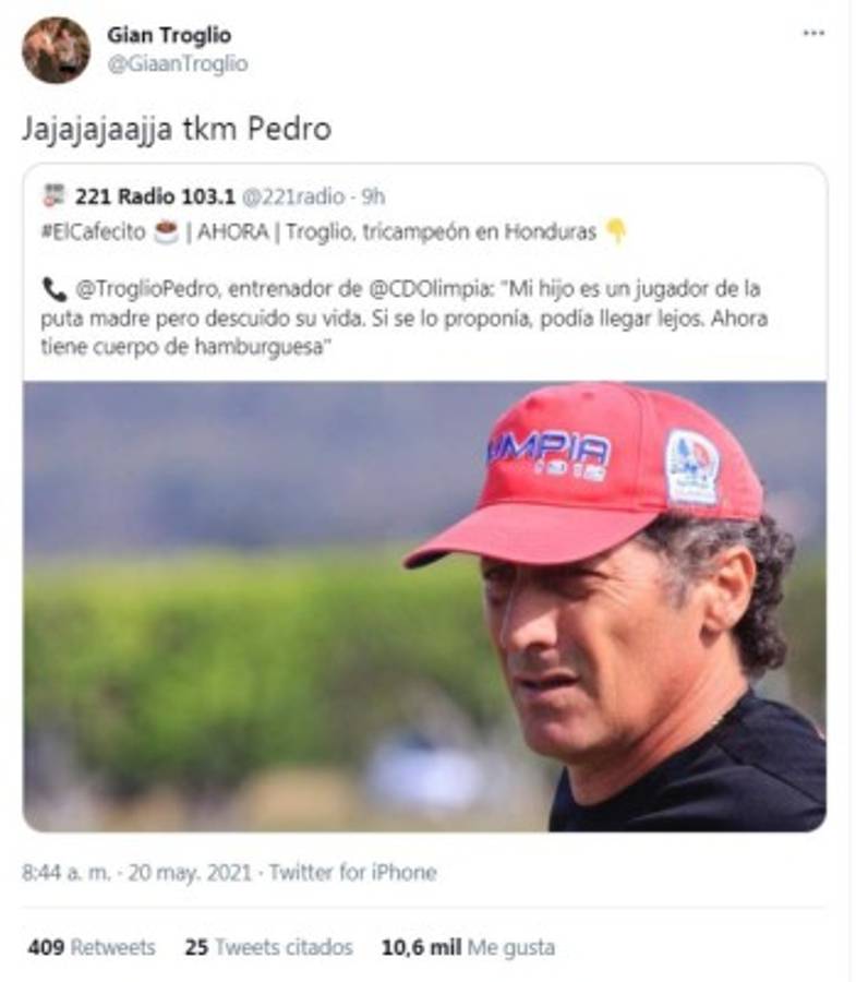 Hijo de Pedro Troglio se descontrola tras el tricampeonato de Olimpia: ''Lo trajeron para ganar la 31 y ya va por la 33''