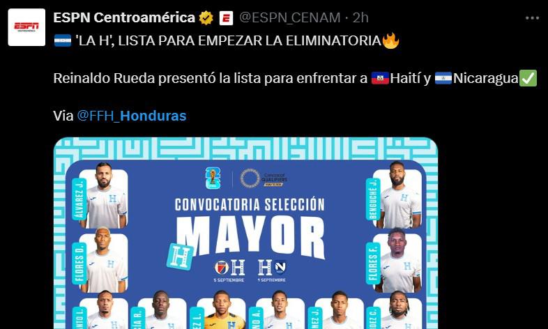 Empieza el sueño, Los elegidos de la H: así reaccionó la prensa a la convocatoria de Honduras para la eliminatoria