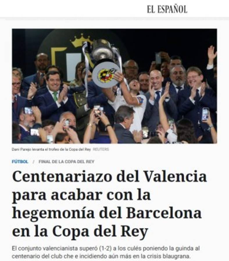 La prensa internacional 'liquida' al Barcelona tras perder la final de la Copa del Rey
