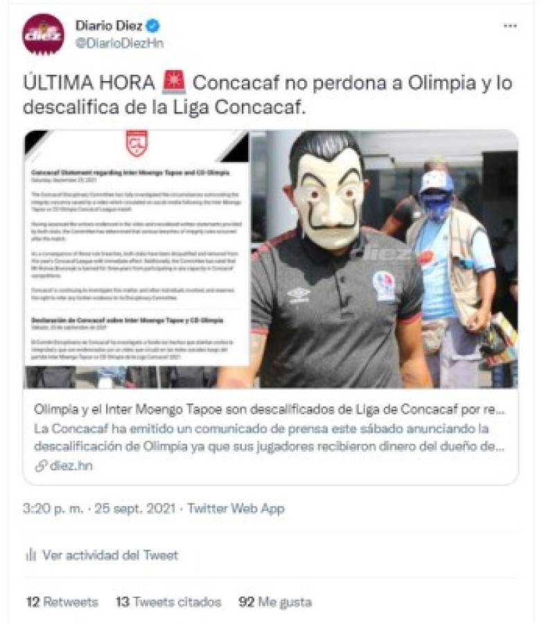 Periodistas y prensa internacional sobre el escándalo de Olimpia en la Concacaf: ''Salió cara la bromita de los 100 dólares''