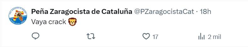 “Vaya crack, hágase la opción de compra”, afición de Zaragoza destacó a Kervin Arriaga al ser nombrado MVP del juego contra Málaga