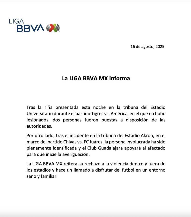 Escándalo: América venció a Tigres y se armó una tremenda pelea en El Volcán; Liga MX lanza comunicado