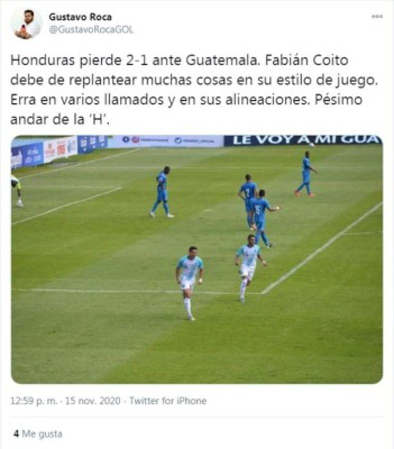 Las críticas hacia Fabián Coito tras perder ante Guatemala: 'Ridículo lo de la Selección”