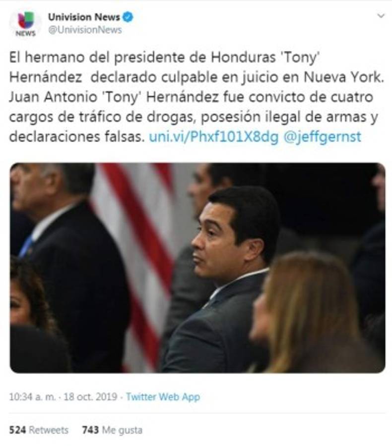 Tony Hernández: Lo que dicen los medios internacionales sobre la sentencia del exdiputado