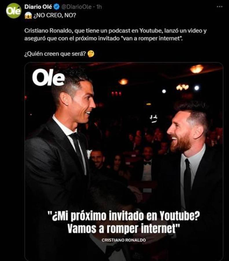 ¿Junto a Messi o MrBeast?: el anuncio que realizó Cristiano Ronaldo para los próximos días: “Vamos a romper internet”