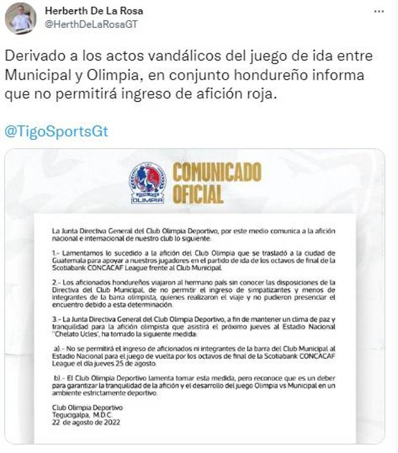 “Decisión acertada y lamentan lo sucedido”: La reacción de la prensa ante la prohibición de Olimpia a los aficionados de Municipal