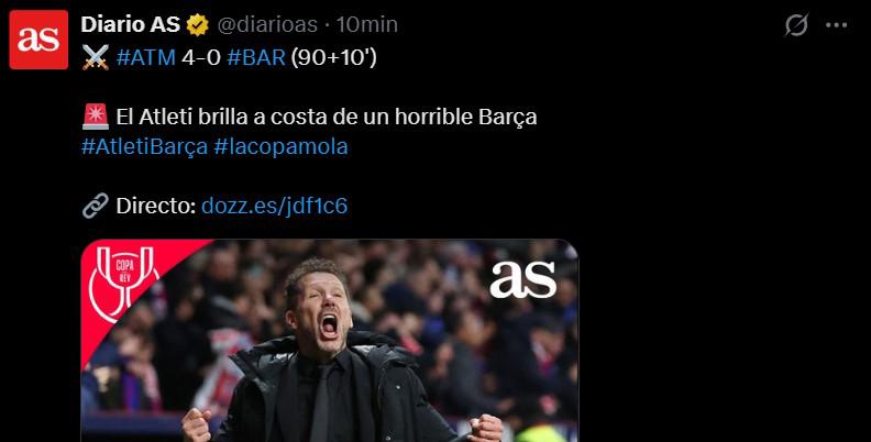 Humillados, Malos perdedores: Prensa señala de catástrofe la paliza al Barcelona en Copa del Rey