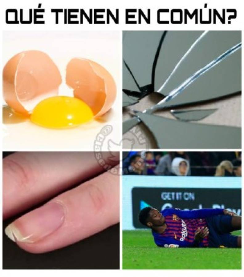 Los memes del Barcelona-Dortmund donde destrozan a Dembelé por su nueva lesión