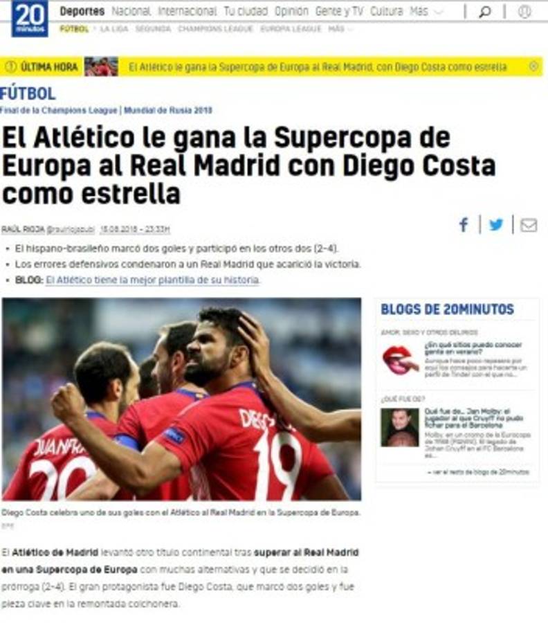 PORTADAS: Así titulan los diarios la derrota del Real Madrid ante el Atlético