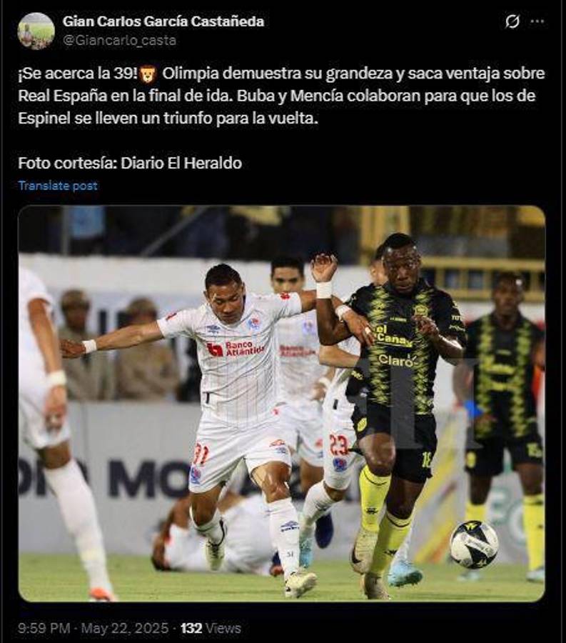 El León acaricia la 39: la prensa señala al culpable de la derrota de Real España y elogian a Olimpia tras la remontada