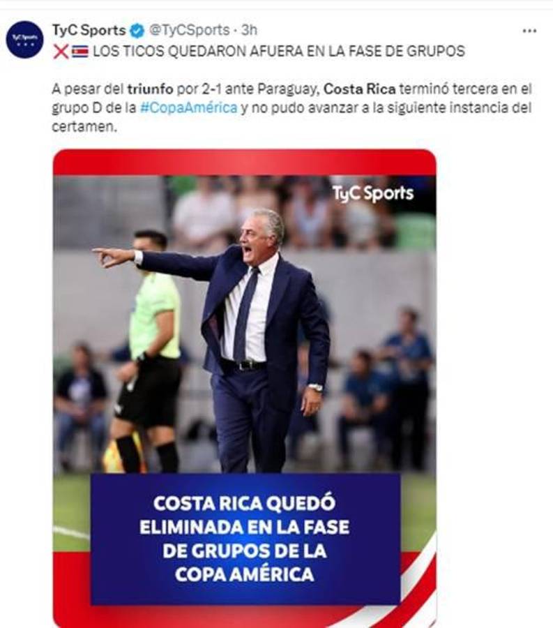 “Ticabus pa’ casa” y “a ver los cuartos por TV”: la reacción de la prensa a la eliminación de Costa Rica de la Copa América