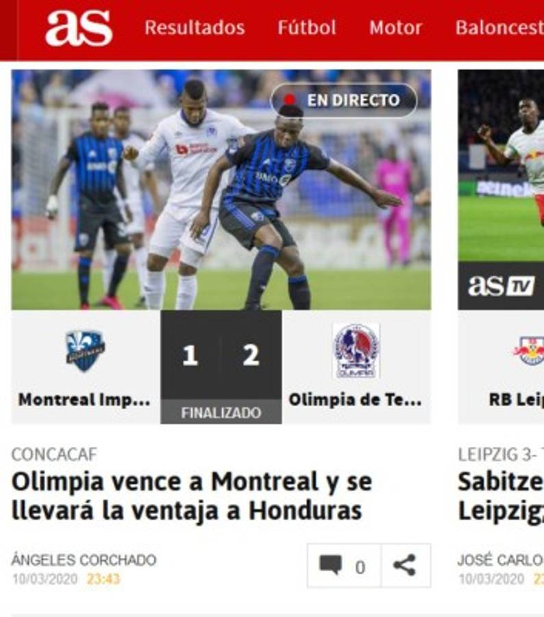 'Ruge y hace historia': Prensa internacional habla del triunfo de Olimpia sobre Impact Montreal