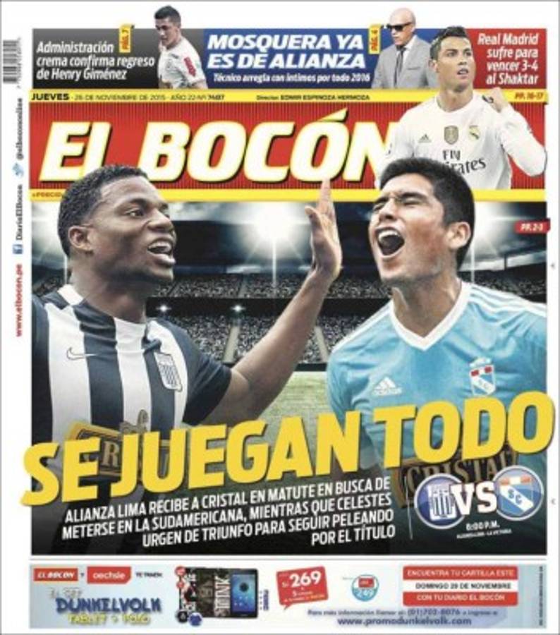 Portadas de los diarios más importantes del mundo deportivo