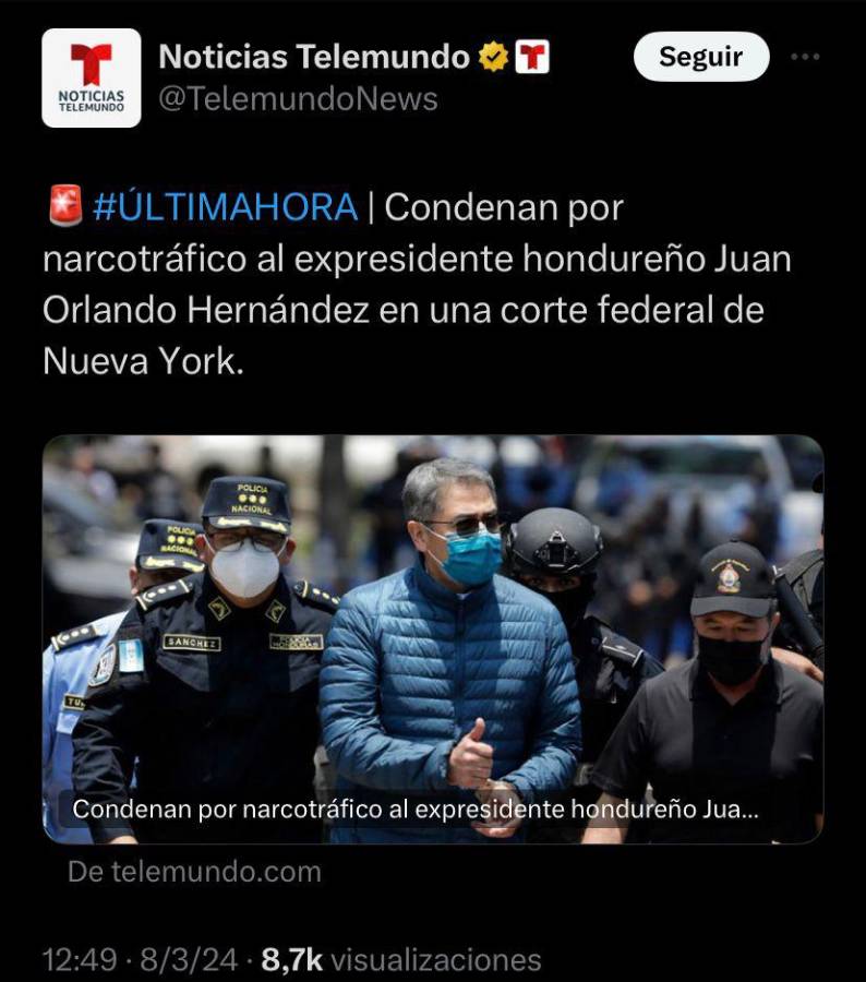 JOH le da la vuelta al mundo: prensa internacional estalla tras hallar culpable al expresidente de Honduras