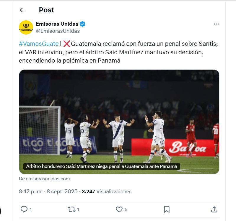 Panamá se desinfla y empata ante Guatemala: así reacciona la prensa y apuntan contra el árbitro Said Martínez