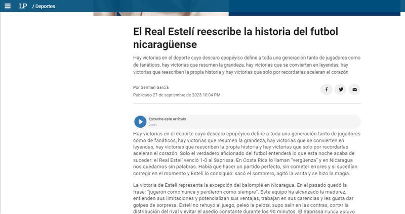 Lo que dice la prensa de Costa Rica tras la caída del Saprissa ante el Real Estelí de Nicaragua: “Vergüenza nacional”