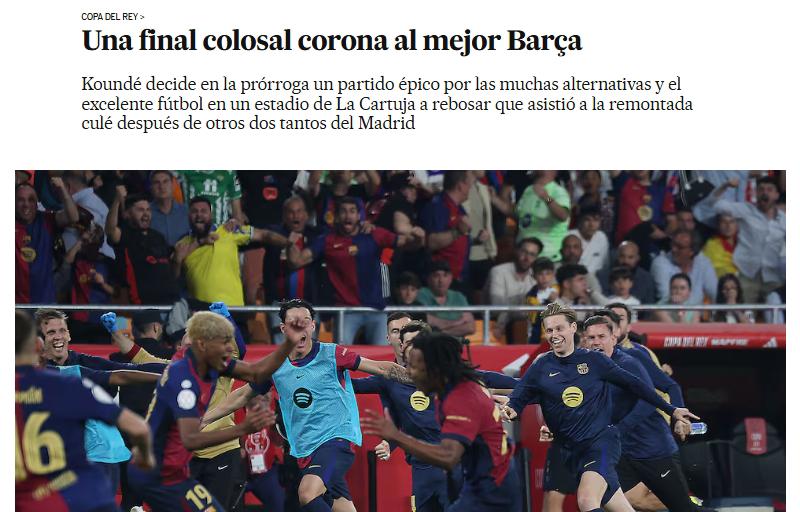 La prensa reacciona por el título del Barcelona tras vencer al Real Madrid: Ni árbitros ni nada, somos los mejores; no dan para el Clásico