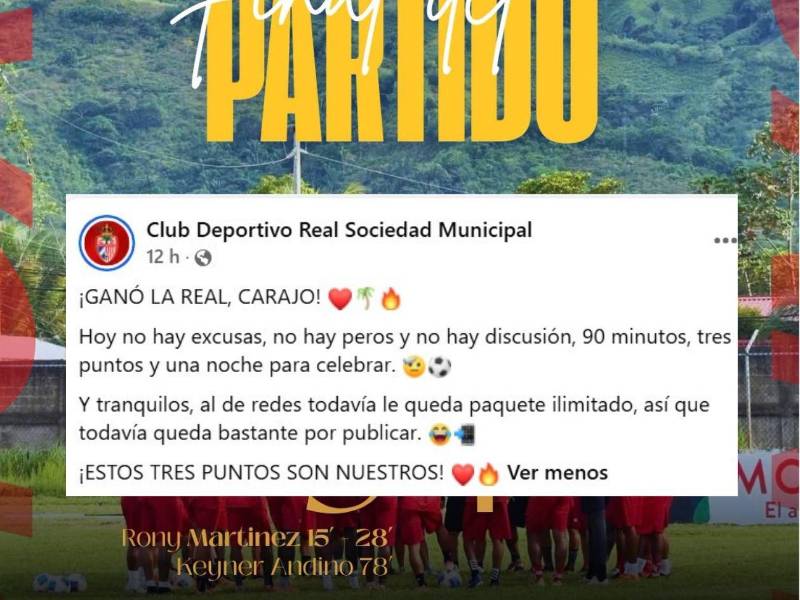 Real Sociedad venció 3-1 al Victoria y le dedicó mensaje al conjunto jaibo.
