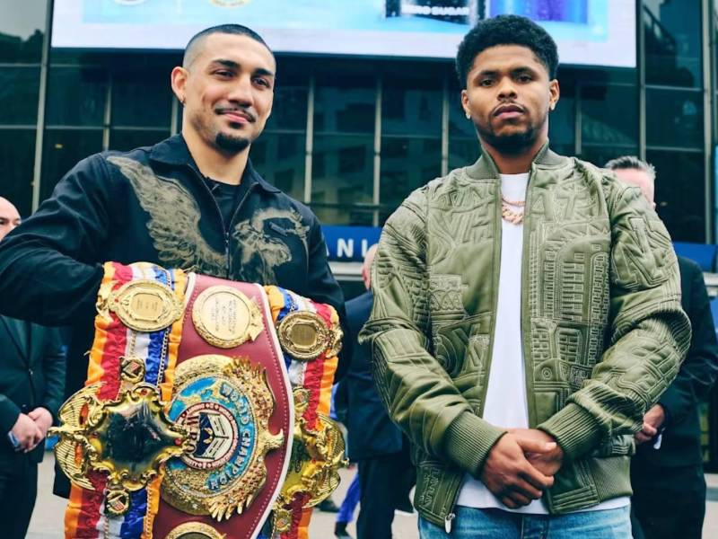 Teófimo López y Shakur Stevenson se encuentran promocionando la pelea, que espera a unos 20 mil espectadores. Fotos cortesía.